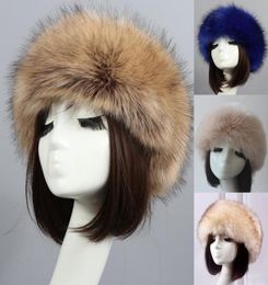 Berets y Russian Faux Fur Caps Winter Elastic Earmuffs Turban Thick Furry Hairband Women Headband Hat Outdoor Ski Hats6290181