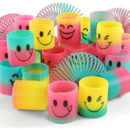 Rainbow Magic Springs Circle Toys Children Birthday Party Favors Giveaway Gifts Souvenir Kindergarten Guest Pinata Fillers