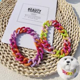 Dog Collars Heart Chain Dogs Collar Small Necklace Teddy Kitten Wedding Chihuahua Pet Accessories Colourful Supplies