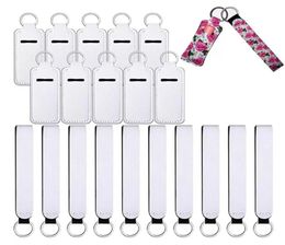 Neoprene Wristlet Keychains Favour Sublimation Print Blank Lanyard Strap Band Split Ring Key Chain Holder Hand Wrist Keychain 05091454911