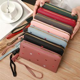 Storage Bags Wallets For Women Long Large Capacity Mobile Phone Bag Love Wallet Clutch Ladies Coin Purse Multi Card Zipper Handbag