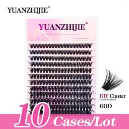 False Eyelashes YUANZHIJIE 10Cases/Lot Natural DIY Clusters Eyelash Extensions 144 Bunches Individual Lashes 8-16mm&Mixed Mink Makeup