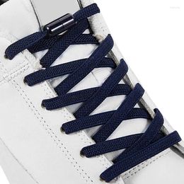 Shoe Parts 1 Pair No Tie Shoelaces For Sneakers Elastic Laces Round Colourful Metal Lock Lazy Shoes Lace Quick Put On And Take Off