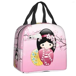 Storage Bags Custom Kawaii Kokeshi Doll Lunch Bag Women Warm Cooler Insulated Container Box For Kids School Work Picnic Food Tote