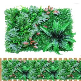 Decorative Flowers Artificial Grass Wall Panels Backdrop Topiary Hedge Panel Fake Lawn Fence For Outdoor Home Garden Balcony Decoration