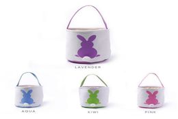 Easter Rabbit Basket Easter Bunny Bags Rabbit Printed Canvas Tote Bag Egg Candies Baskets 4 Colours Sea OOA3960 designer h4574276