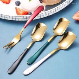 Spoons Household Fashion Stainless Steel Coffee Spoon Creative Drinking Tea Ice Cream Scoop Kitchen Tableware Cooking Tools