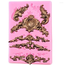 Baking Moulds Baroque Scroll Relief Cake Border Silicone Mold Leaves Vine Cupcake Topper Fondant Decorating Tools Candy Chocolate