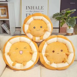 Pillow 2024 Creative Toast Bread Futon Lazy Home Floor Chair Plush Office Window Tatami Pudding BuRound S