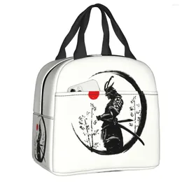 Storage Bags Japanese Samurai Warrior Lunch Bag Leakproof Cooler Thermal Insulated Bento Box For Women Kids Work Picnic Travel Food Tote