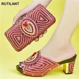 Dress Shoes Latest Design Italian Ladies And Bags To Match Set Sandals With Heels Nigerian Women Wedding Pumps Party