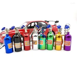 Keychains Nos Keychain Nitrogen Bottle Metal Key Chain Ring Stash Box Storage Car Accessories Interior Stylish