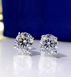 2021 New Round Diamond High Carbon Stud Earrings 7X7mm INS Selling Earrings27666793445