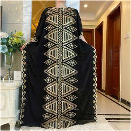 Ethnic Clothing 2023 Good Quty African Spring Dresses For Women Muslim Abaya Dubai Sequins Embroidery Fashion Dress American Islam Clothing T240510