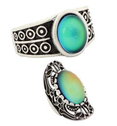 High Quality Mood Rings Online Antique Silver Plated Color Change Alloy Ring RS0070342454501