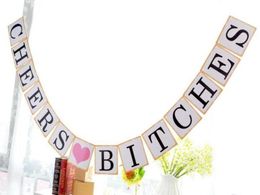 Cheers Bitches Bachelorette Decorations Hen Party Bunting Banner Paper Cards Flag Garland1036077