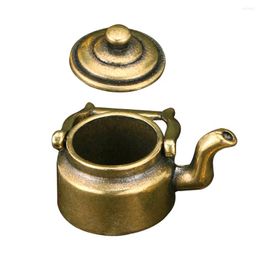 Dinnerware Sets Brass Teapot Ornaments Crafts Kettle Decor Miniature Tiny Adorn Micro Scene Layout Small