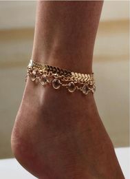 European and American popular sequined anklets summer wild fashion arrow diamond threepiece footwear11457167373