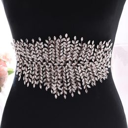 Wedding Sashes TOPQUEEN SH238-RG Rose Gold Belt Rhinestone For Gowns Skinny Bridal Waist Dresses Accessories 216d