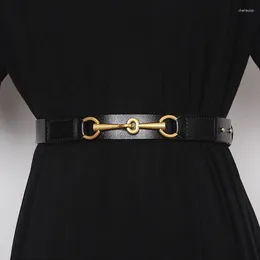 Belts Simple Design Solid Colour Adjustable Cowhide Waist Belt For Women Fashion Real Leather Ceinture Pour Femme Cinturones