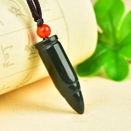 Pendant Necklaces Natural Green Jade Necklace Men Women Healing Gemstone Fine Jewelry Genuine Hetian Jades Nephrite