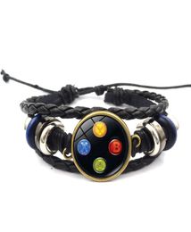 Old Video Game Controller Men Leather Bracelets Novelty Handmade Glass Gem Art Po Charm Bracelet Gift Jewelry7796571