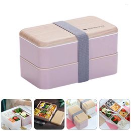 Dinnerware Office Worker Students Nordic Type Plastic Lunch Box Double-Layer For Kids Kitchen Accessories