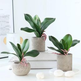 Decorative Flowers Artificial Phalaenopsis Leaf Butterfly Orchid Flower Vases For Home Decor Wedding Room Plant Christmas Shooting Props
