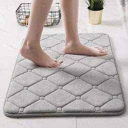 Bath Mats Slow-rebound Memory Foam Mat Anti-Slip Bathroom Carpet Kitchen Soft Foot Pad Absorbent Quick Dry Rug Doormat