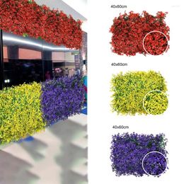 Decorative Flowers Artificial Red / Yellow Purple Grass Square Plastic Lawn Plants Home Wall Decoration Simulated Carpet Turf Decors