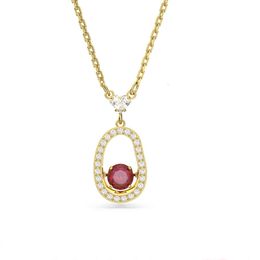 Swarovski Necklace Necklace Pendant Necklaces Matching Version Beating Heart Acacia Bean Necklace Female Element Crystal Red Bean Collarbone Chain