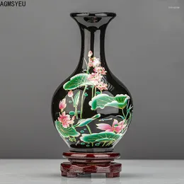 Vases AGMSYEU Modern Chinese Ceramic Vase Living Room Water Culture Wealth Bamboo Flower Arrangement Dried Home Decoration