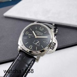 Racing Wrist Watch Panerai LUMINOR1950 Series 44mm Diameter Date Display Automatic Mechanical Men's Watch PAM00321 Steel Dual Time Zone Power Reserve Display