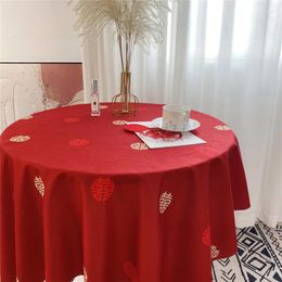 Table Cloth Chinese Style Wedding Decoration Happiness Red Banquet Dining Cover Great Rejoicing Merry Christmas