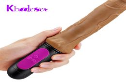 Sex Toy Massager Heating Realistic Dildo Vibrator for Woman 10 Speed Bend Soft Huge Penis g Spot Vagina Anus Masturbator Adult Toy5913481