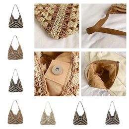 2024 Luxury triangle handbags designer tote bag women Straw weave Beige top handle beach bag shopper weekender clutch bags mens fashion Crossbody Shoulder bag