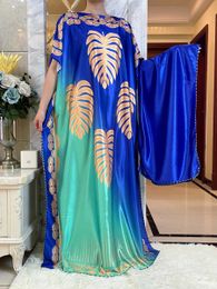 Ethnic Clothing 2023African Summer Kaftan Muslim Womens Dresses India Caftan Traditional Wear Printed Fabric Africa Femme Maxi Casual Outfit T240510