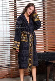 Luxury classic cotton bathrobe men women brand sleepwear kimono warm bath robe home wear unisex bathrobes d88888 0UA4FTK83305710