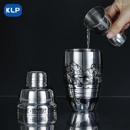 Bar Products KLP 1pcs 304 Stainless Steel Handmade Shaker Creative Etching Craft Mixer Personalised Chinese Style