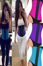 Black Body Shapers Waist Trainer Women Slim Fitness Waist Cincher Corset Belt Shaperwear Plus Size Black Purple Blue Rose Red3294722