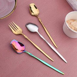 Coffee Scoops Retro Mixing Spoon Durable Rose Flower Colorful Colors Creative Light Luxury Dessert Forks