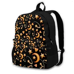 Backpack Golden Moon Light Travel Laptop Bagpack School Bags Night Sky Projector Sword Petunia