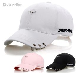 Mens Snapback Hats Fashion K Pop Iron Ring Hats Adjustable Baseball Cap Unisex Caps Snapback Hip Hop Caps242B5575512