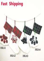 Christmas Stocking Cat Dog Paw Stockings Fluffy Santa Socks Snowflake Xmas Tree Decoration Festival Gift Bag9928731