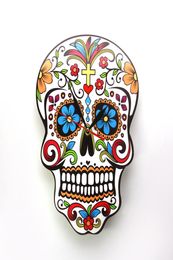 1Piece Mexican Day of the Dead Wall Clock Floral Skull Dia De Los Muertos Wall Clock Modern Candy Sugar Skull Halloween Gift3362423