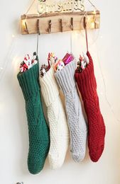 New Personalised High Quality Knit Christmas Stocking Gift Bags Knit Christmas Decorations Xmas stocking Large Decorative Socks5812132