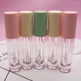 Storage Bottles Custom Logo Round Pink Green 3.5ML Lip Gloss Tubes Empty Lipgloss Tube Container Lipstick Lipblams Containers Packaging