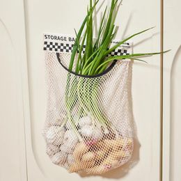 Storage Bags Wall Mount Mesh Bag Dispenser Sundries Net Grocery Organiser Kitchen Garbage