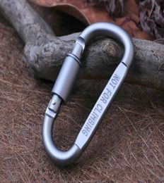 New Outdoor Safety Buckle Aluminium Alloy DShape Climbing Button Carabiner Snap Clip Hook Keychain Keyring Carabiners Camping Hiki8475462