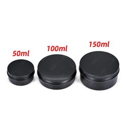 Empty Case Tin Aluminium Circular Black Container Cosmetic Jars Helical Thread Cover Organisers Can Metal Makeup Candy Snacks 2 2ml7156962